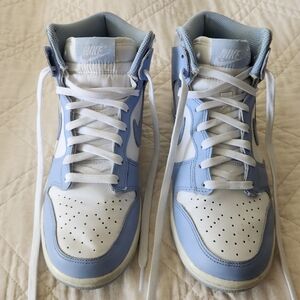 Nike Dunks High-Top Sneakers in Light Blue and White Sz8